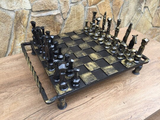Hand Forged Chess Board Board Games Gift