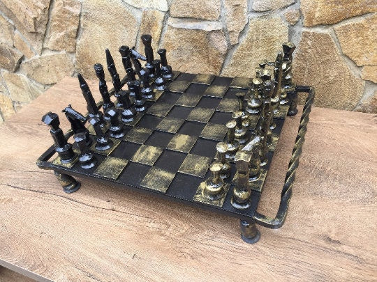 Hand Forged Chess Board Board Games Gift