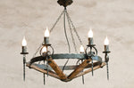 Wrought Iron & Wood Chandelier Light | Rustic chandelier Lighting
