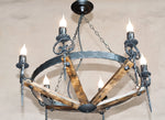 Wrought Iron & Wood Chandelier Light | Rustic chandelier Lighting