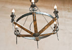 Wrought Iron & Wood Chandelier Light | Rustic chandelier Lighting