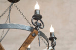 Wrought Iron & Wood Chandelier Light | Rustic chandelier Lighting