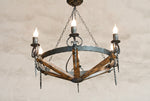 Wrought Iron & Wood Chandelier Light | Rustic chandelier Lighting