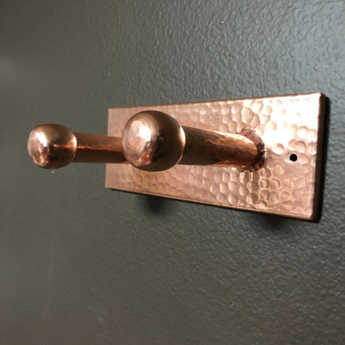 Hammered Copper Double Hook Home Accessary