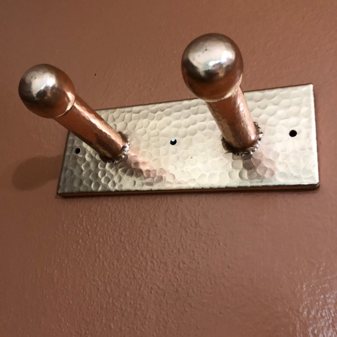 Hammered Copper Double Hook Home Accessary