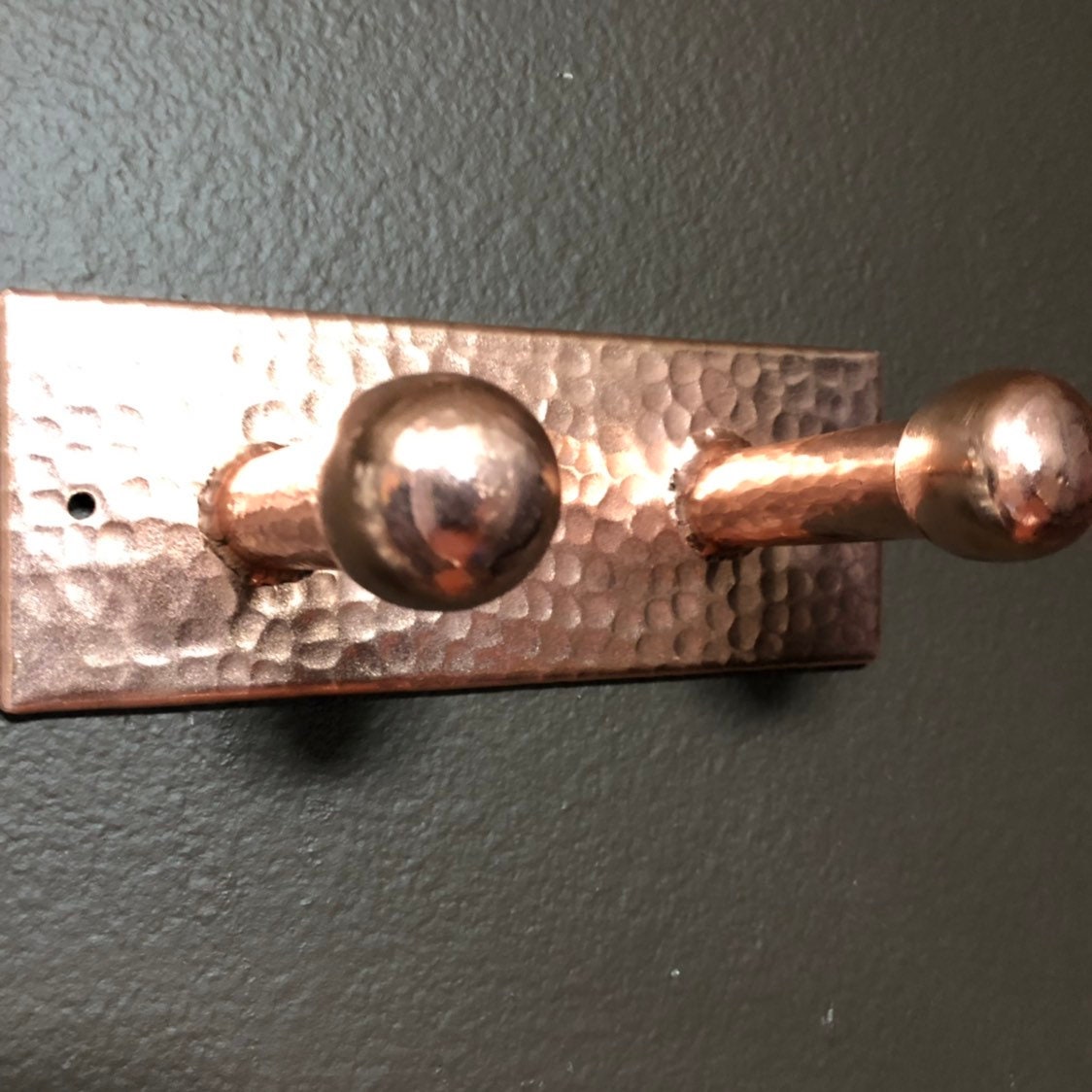 Hammered Copper Double Hook Home Accessary