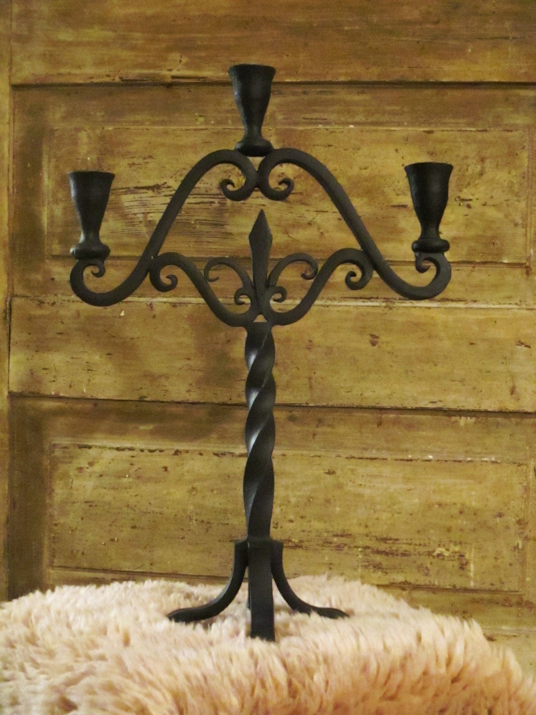 Hand Forged Iron CandlestickHolder Baroque Style Candle Holders Home Accessary