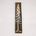 Set of Pine Trees on Barn Wood