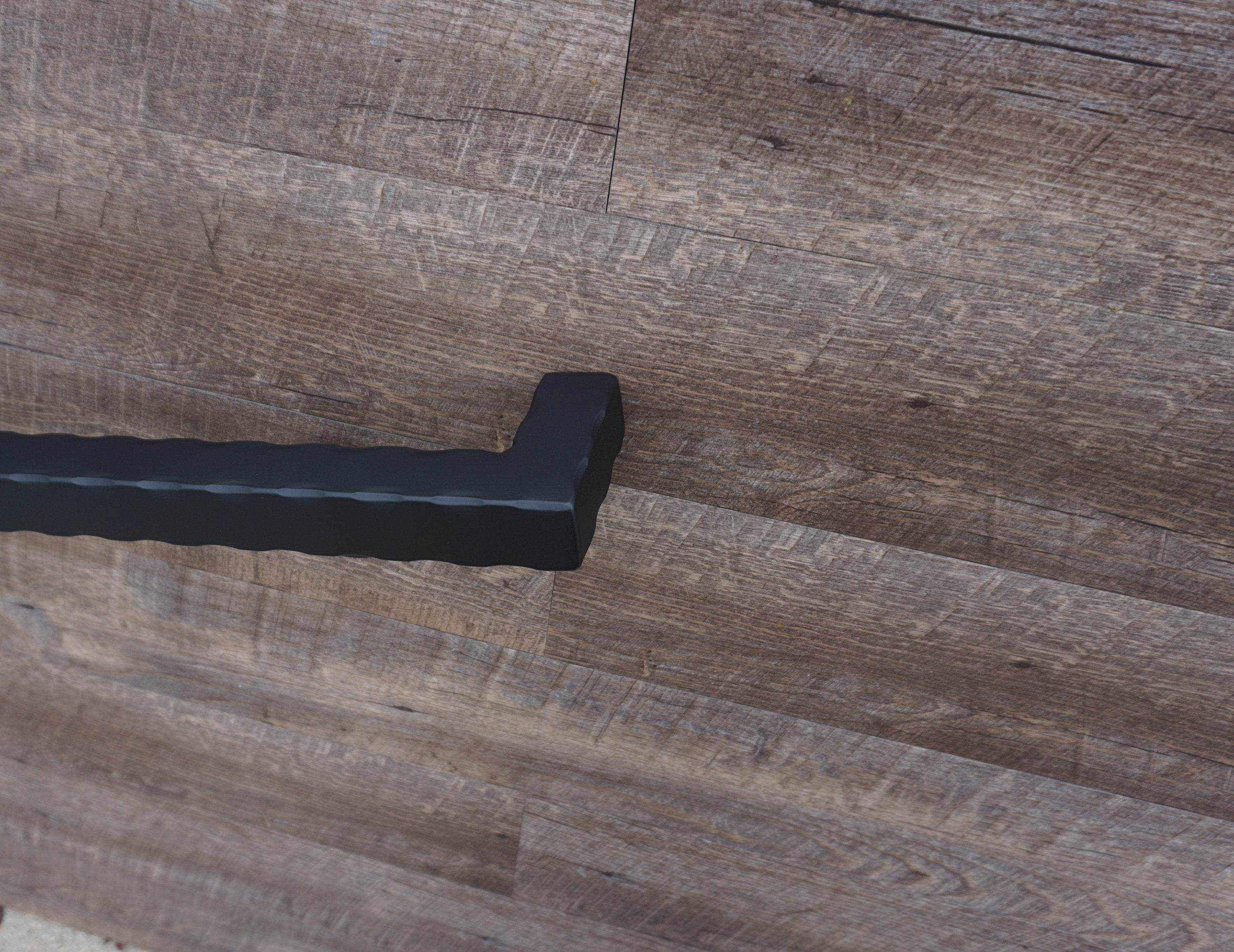 1 1/2" Square Hammered Iron Handrail Handrails & Railing Systems Handrail