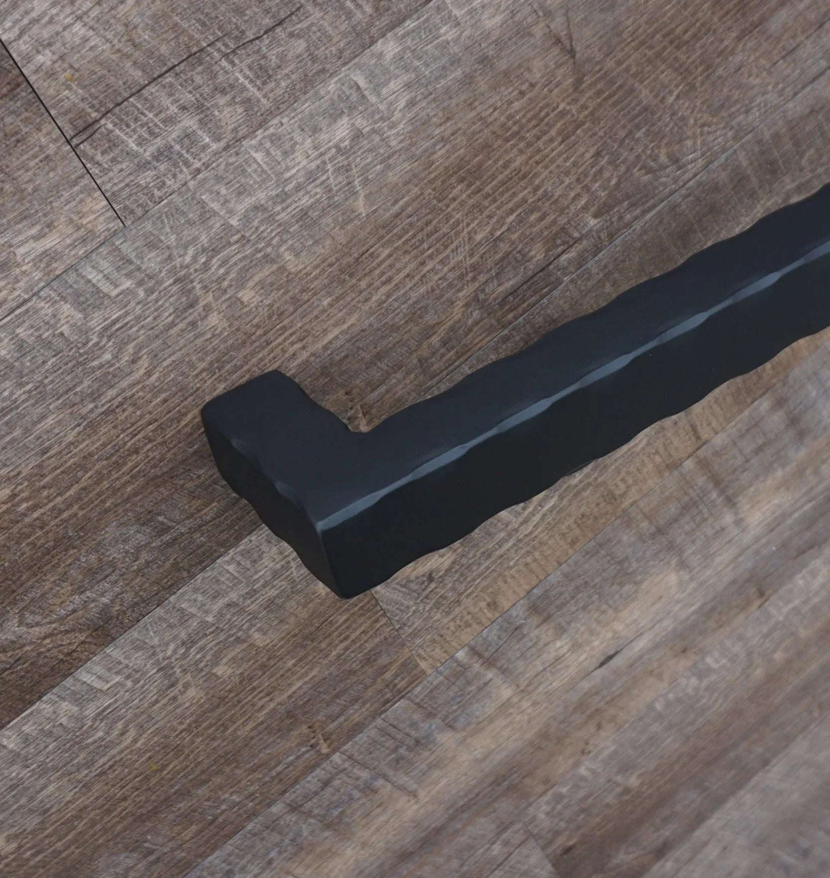 1 1/2" Square Hammered Iron Handrail - Old West Iron