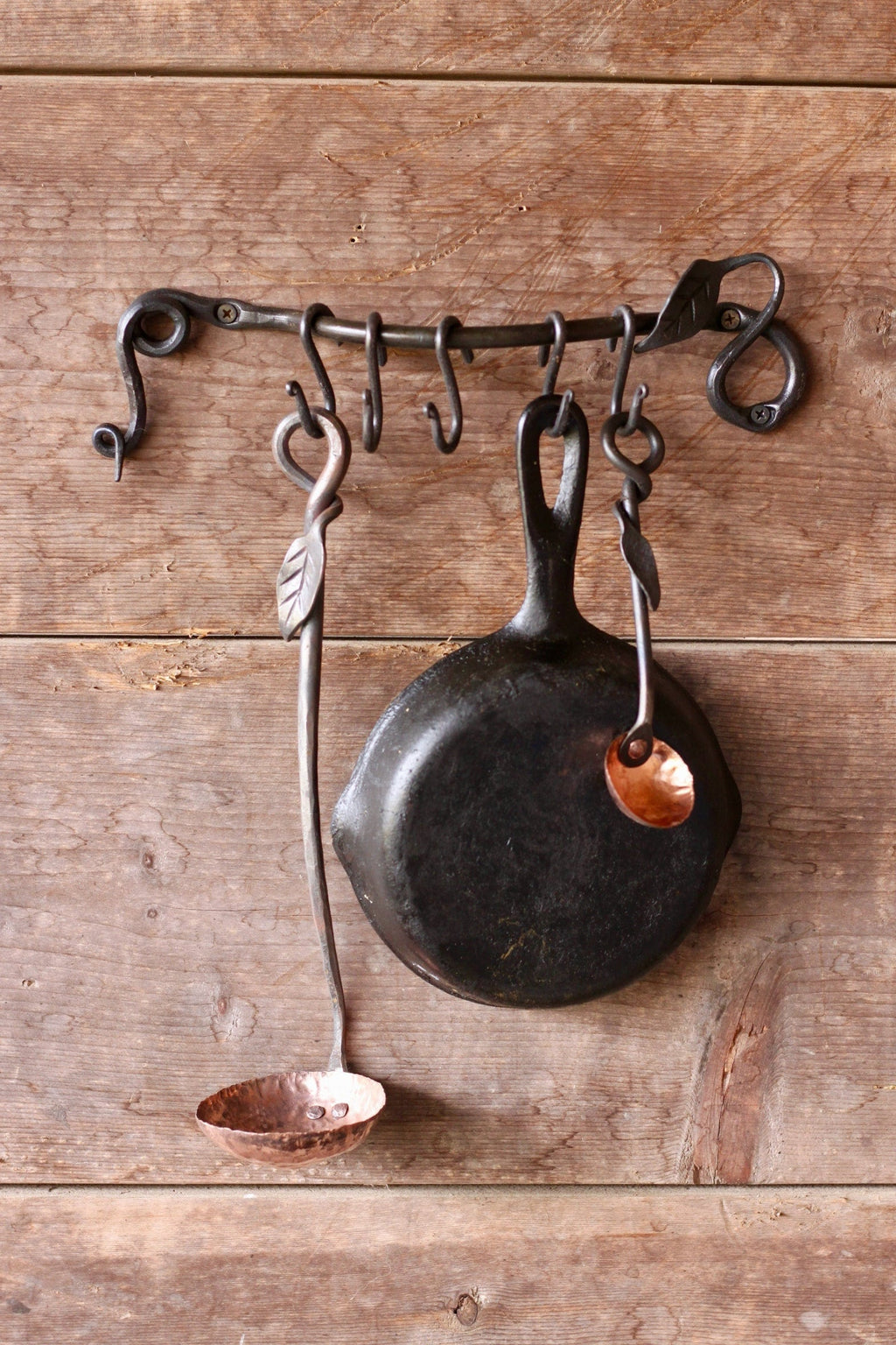 Hand Forged Trivet -- Blacksmith Pot Holder -- Copper store Wrapping