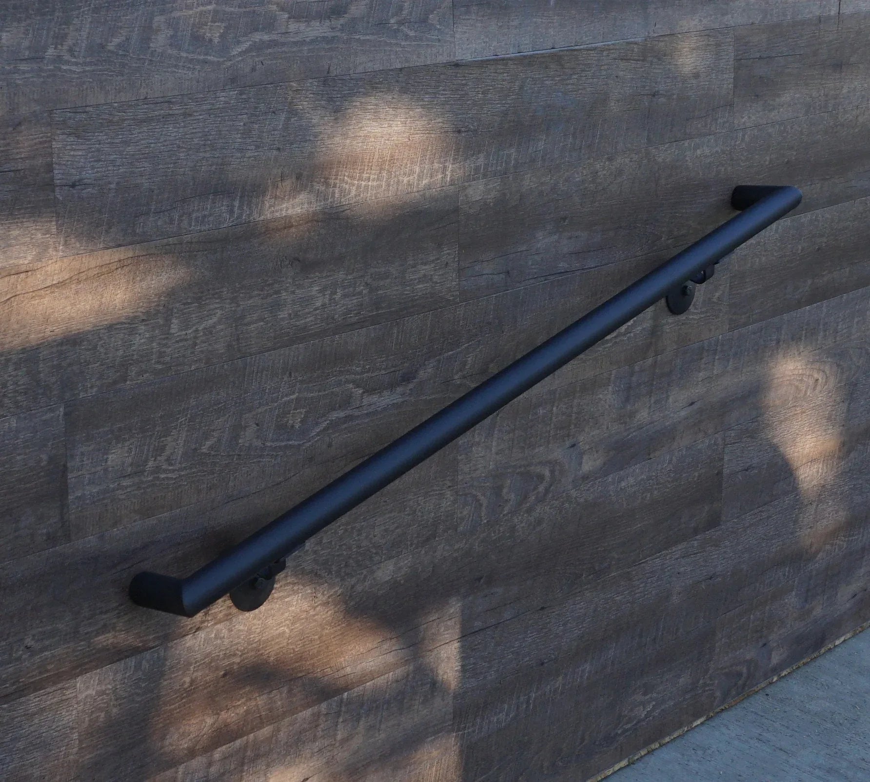 Round Bar Modern Wrought Iron Handrail - Old West Iron