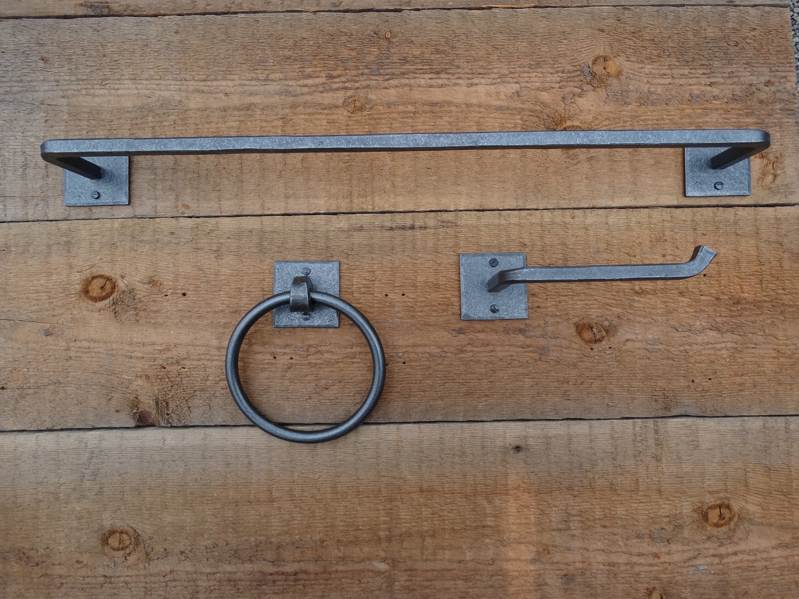 Classic Iron Bath Set - Square Backplates Bathroom Accessory Sets Bathroom Set