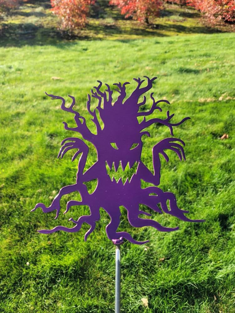 Spooky Tree Metal Cut Out Holiday Ornaments Halloween