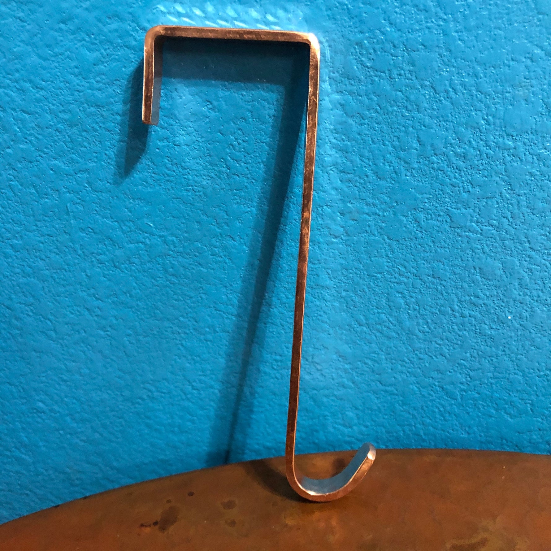 Handcrafted Copper Utility Over the Door Hook Home Accessary