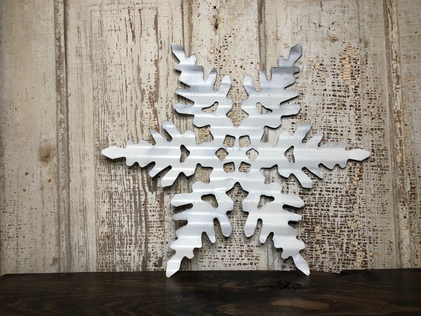 Set of 3 Corrugated metal snowflakes Seasonal & Holiday Decorations
