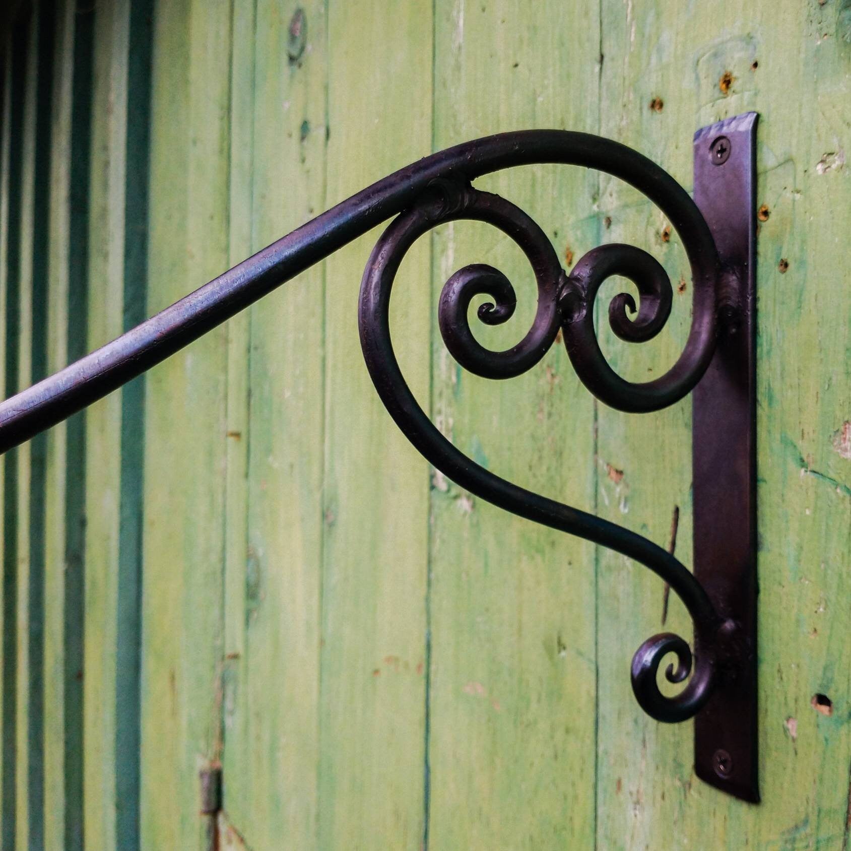 Hand Forged double curved Plant Hanger, design no. 8, Custom Made