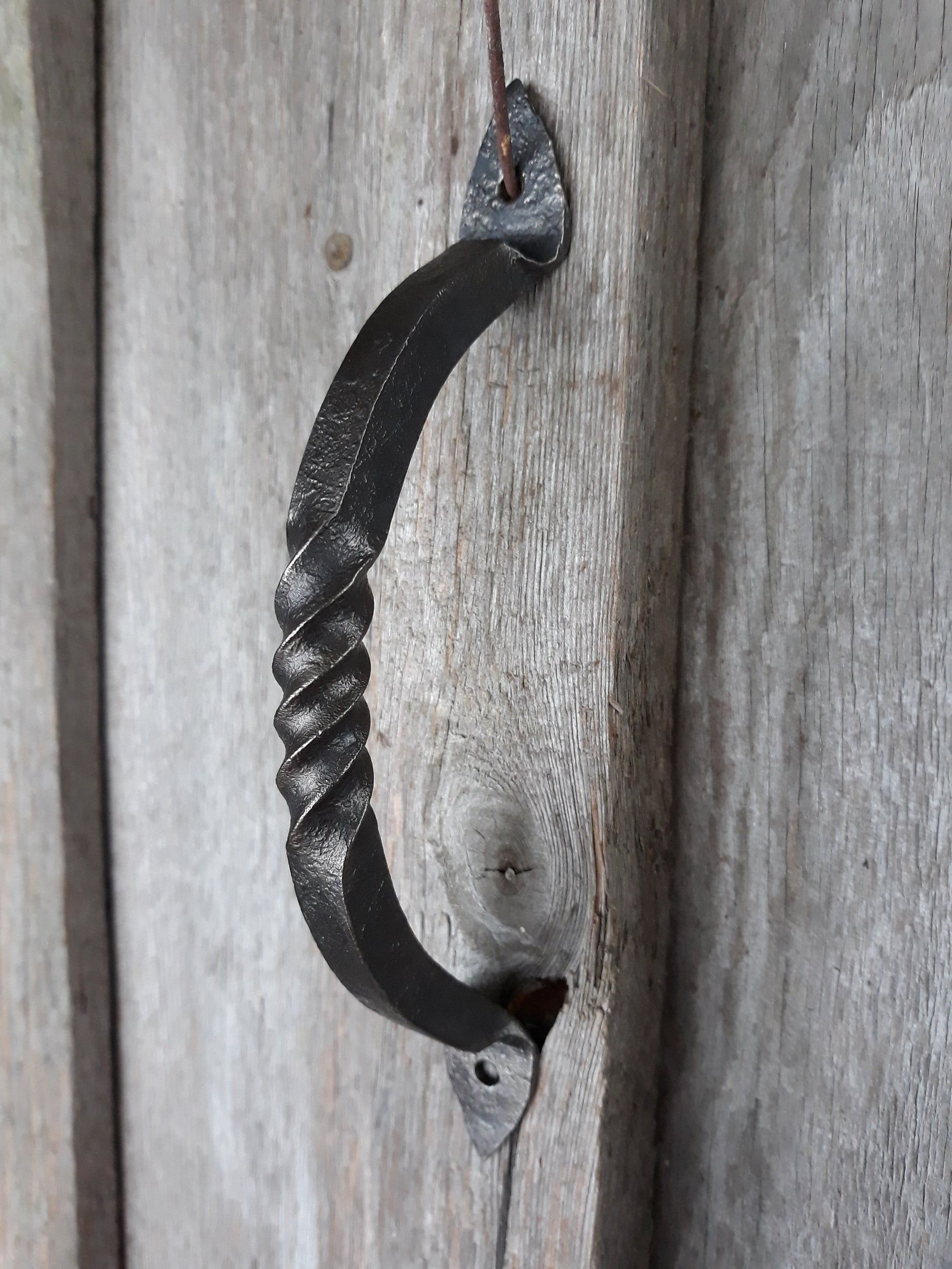 Hand Forged Twisted Iron Cabinet Handle Cabinet Knobs & Handles Door & Furniture