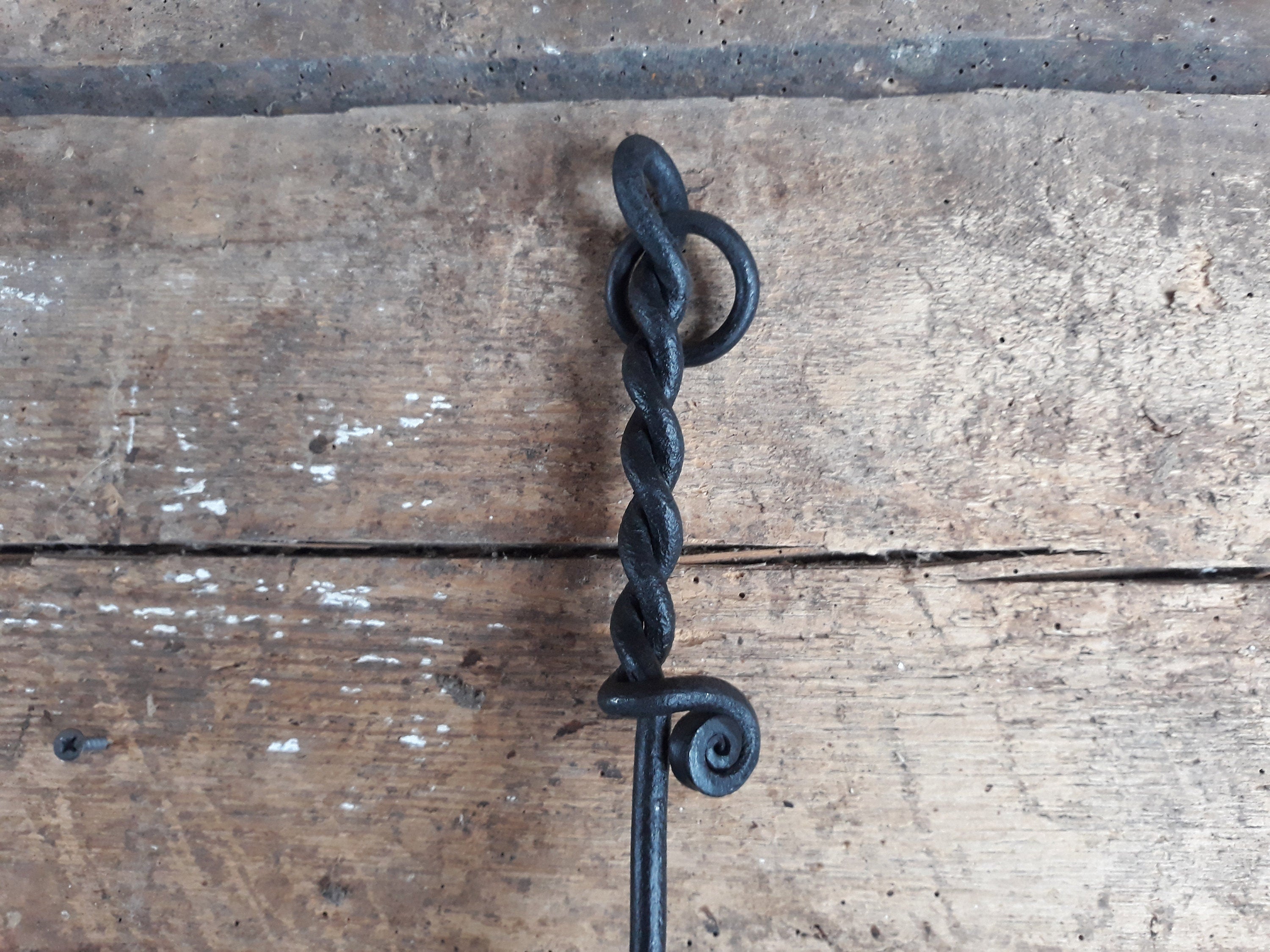 Hand Forged Fireplace Poker, Fireplace Tool, Wrought Iron Poker, Black ...