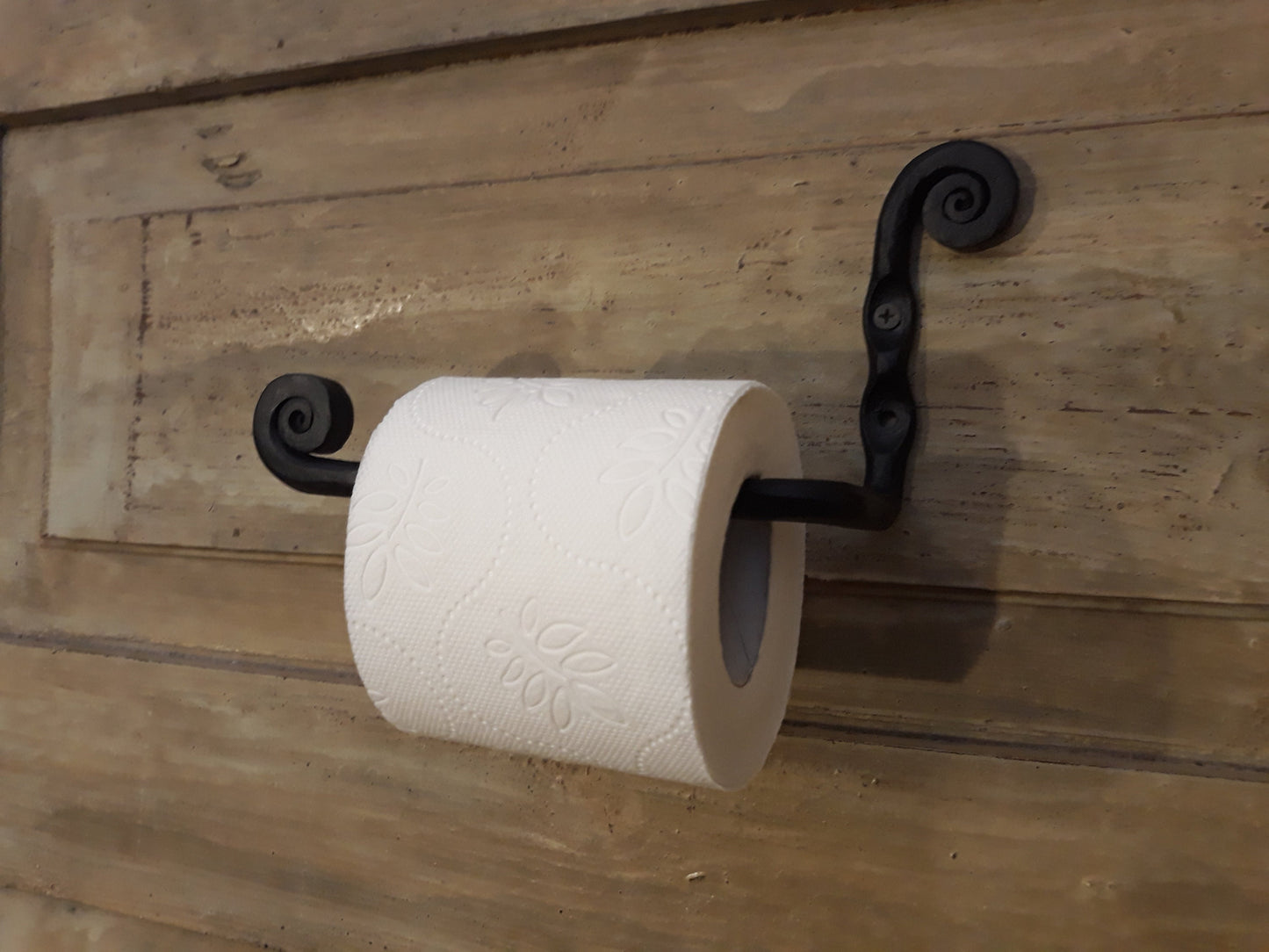 Bean Toilet Paper Holder Holds a Large Roll Hand Forged Iron Black Bronze  Copper 