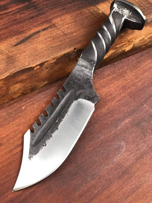 Ugly Defender Railroad Spike Knife - Old West Iron