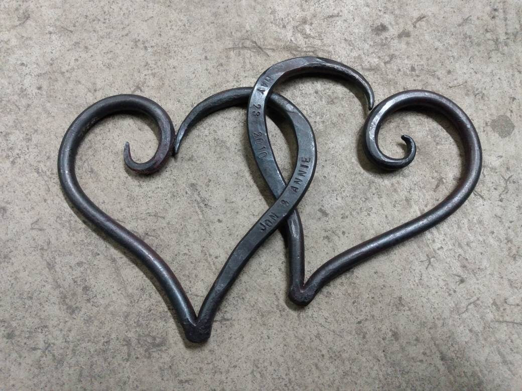 Hand Forged Linked Hearts Misc