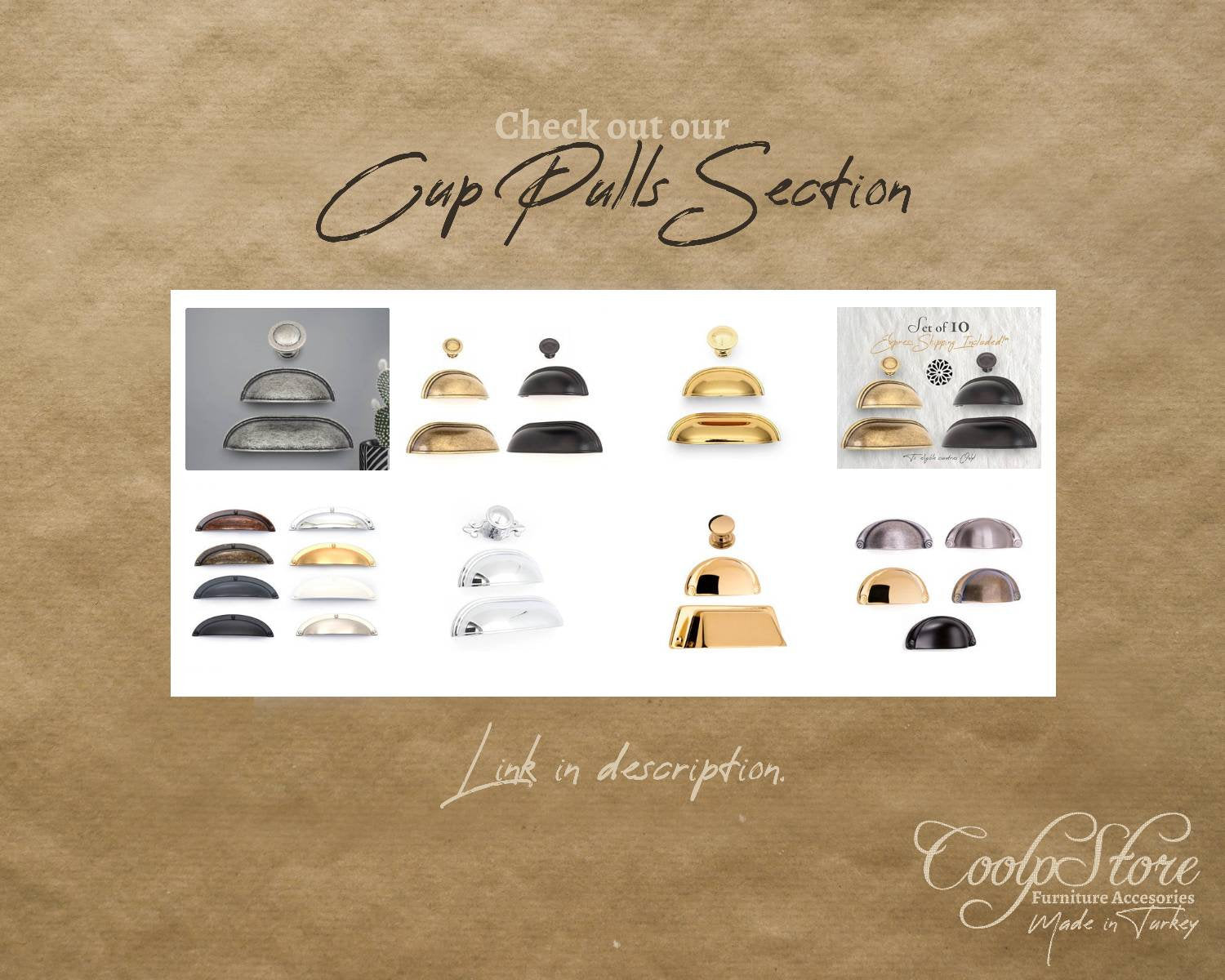 Antique Zamak Copper Drawer Pulls Door Hardware