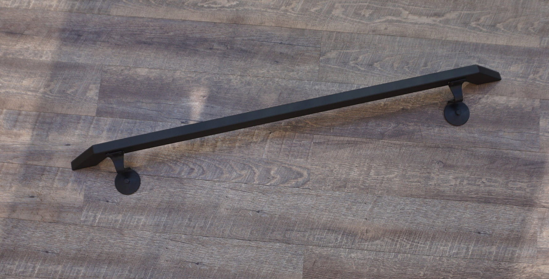 Modern Flat Bar Wrought Iron Handrail with Angled End Handrails Handrail