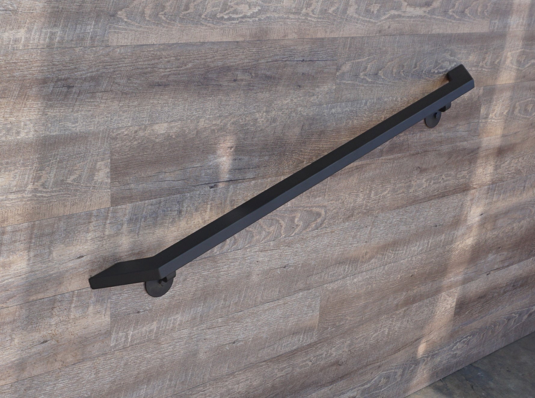 Modern Flat Bar Wrought Iron Handrail with Angled End Handrails Handrail