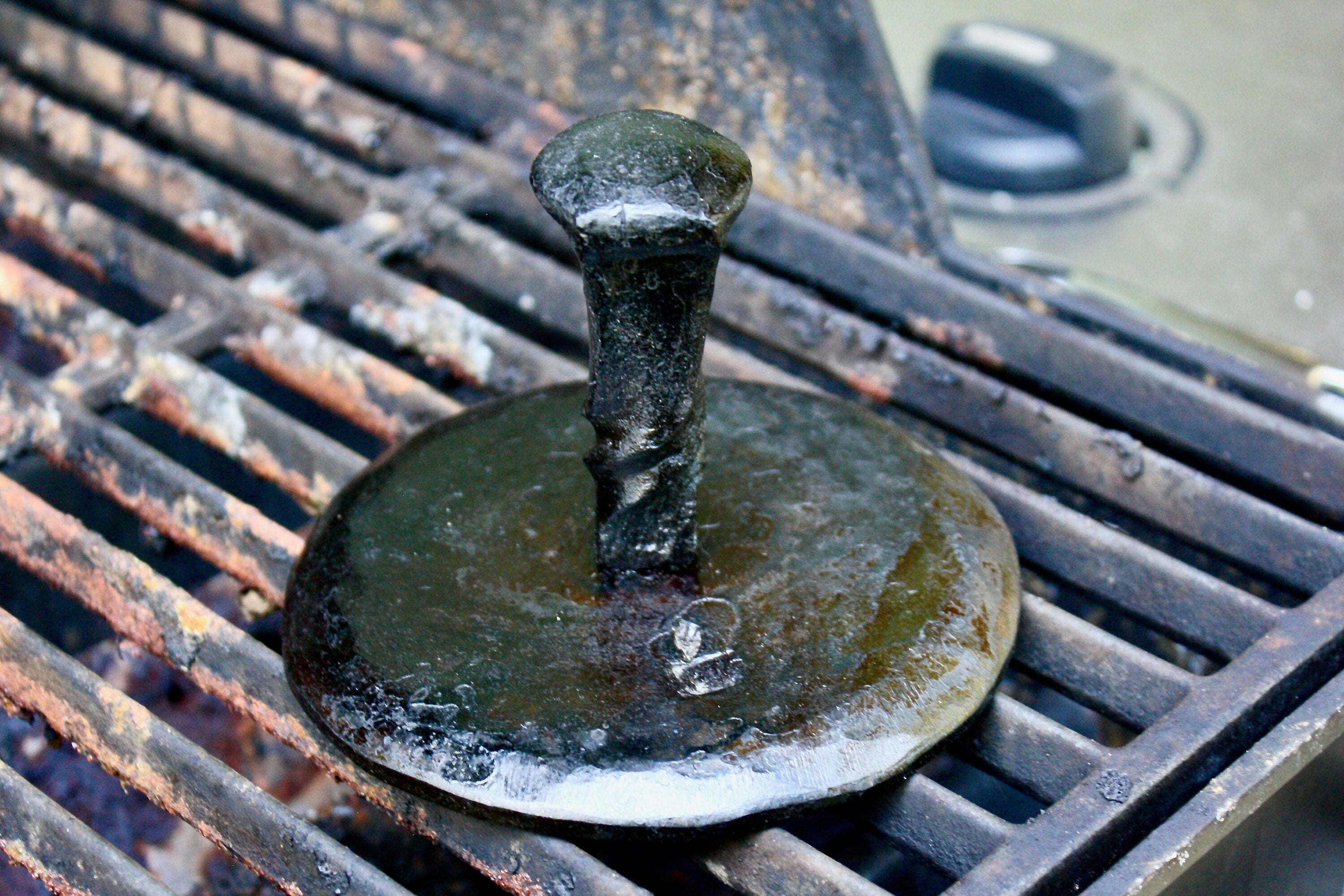 Railroad spike hamburger press Outdoor Grill Accessories Kitchen