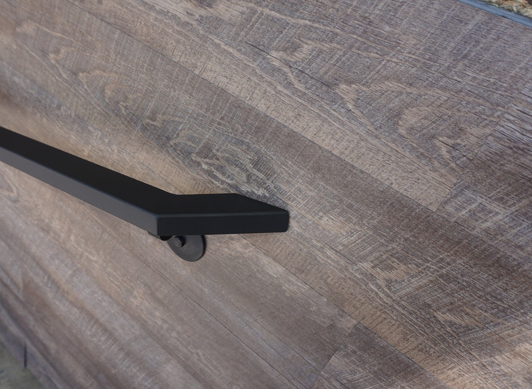 Modern Flat Bar Wrought Iron Handrail with Angled End Handrails Handrail