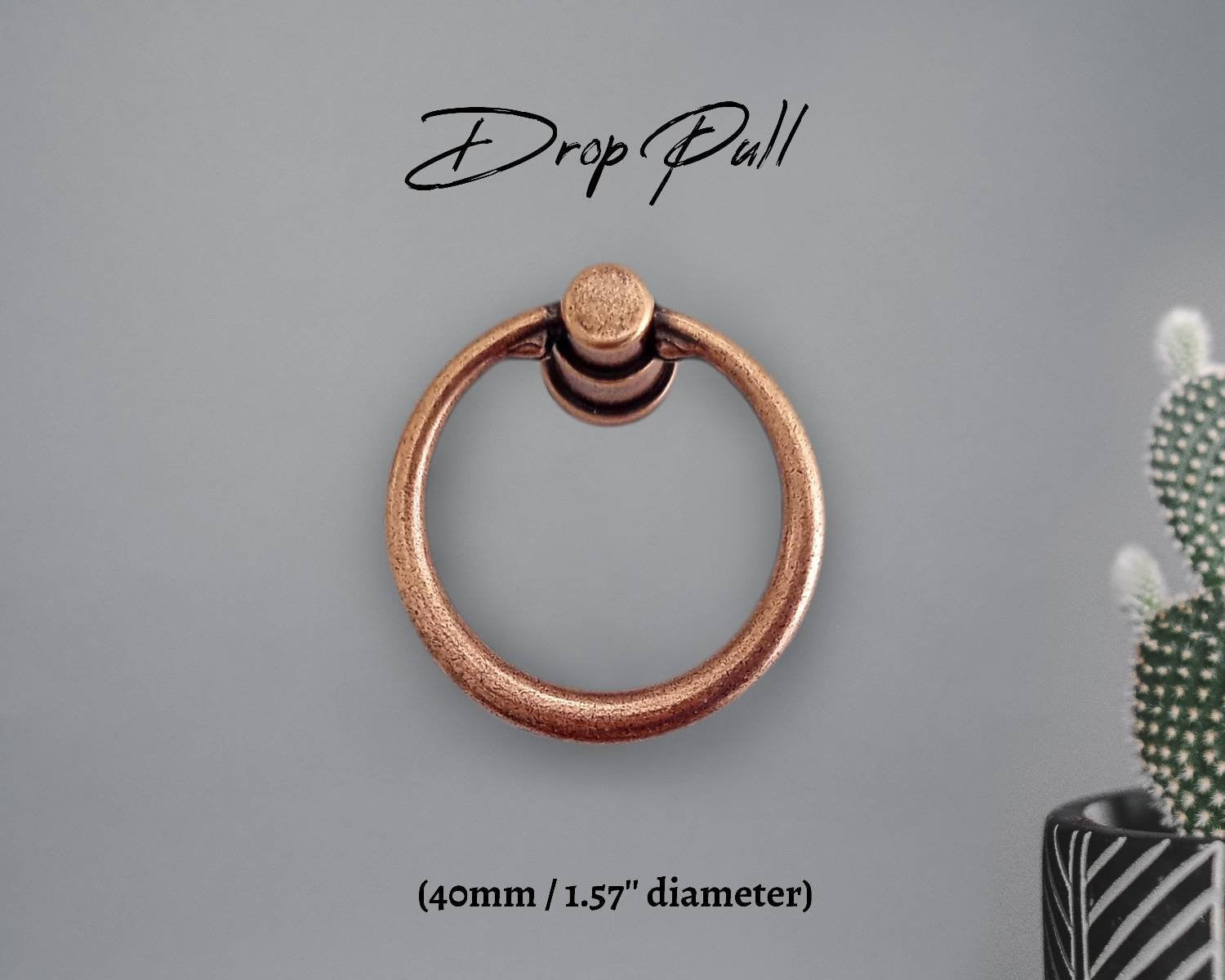 Antique Zamak Copper Drawer Pulls Door Hardware