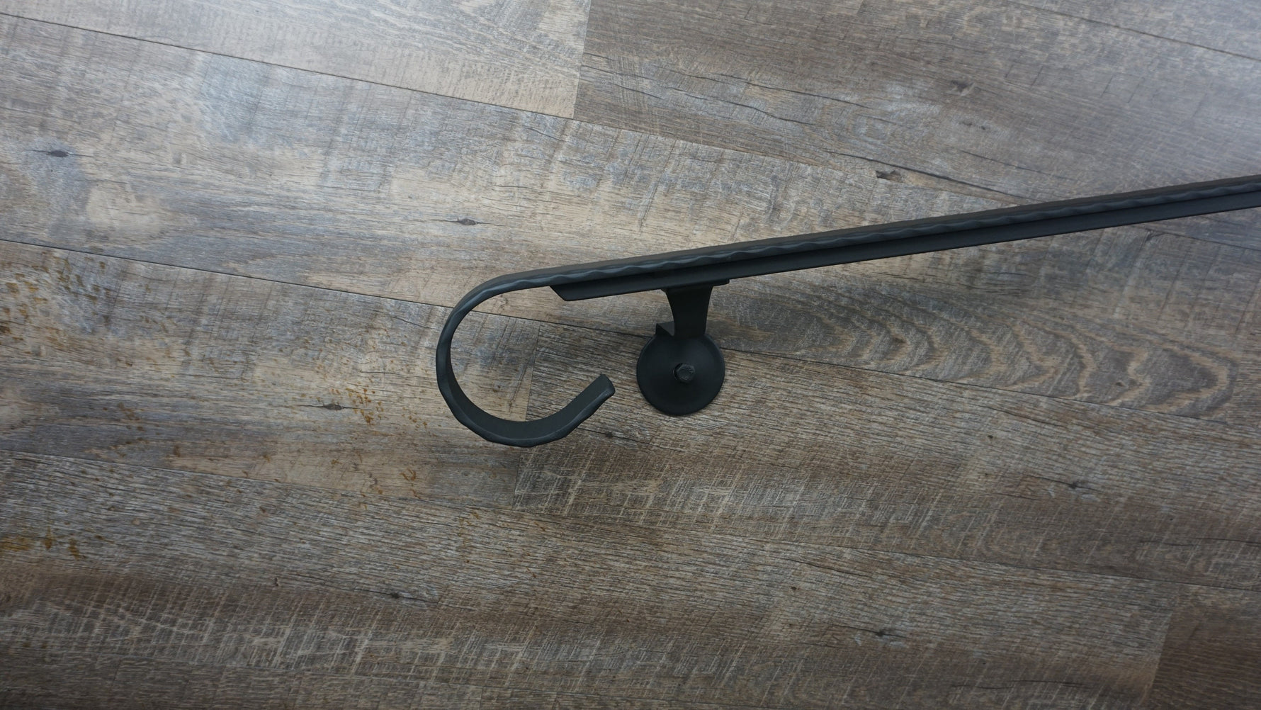 Hammered Edge Flat Bar Wrought Iron Handrail Handrails & Railing Systems Handrail