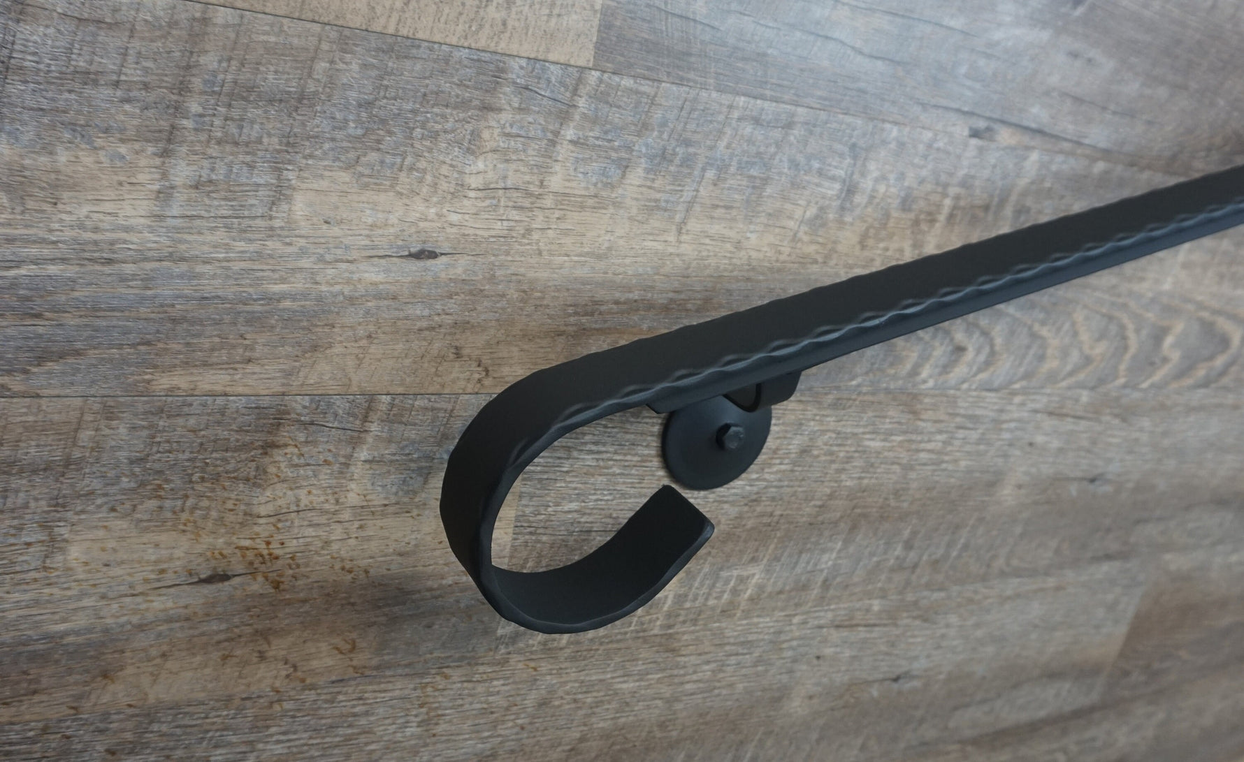 Hammered Edge Flat Bar Wrought Iron Handrail Handrails & Railing Systems Handrail