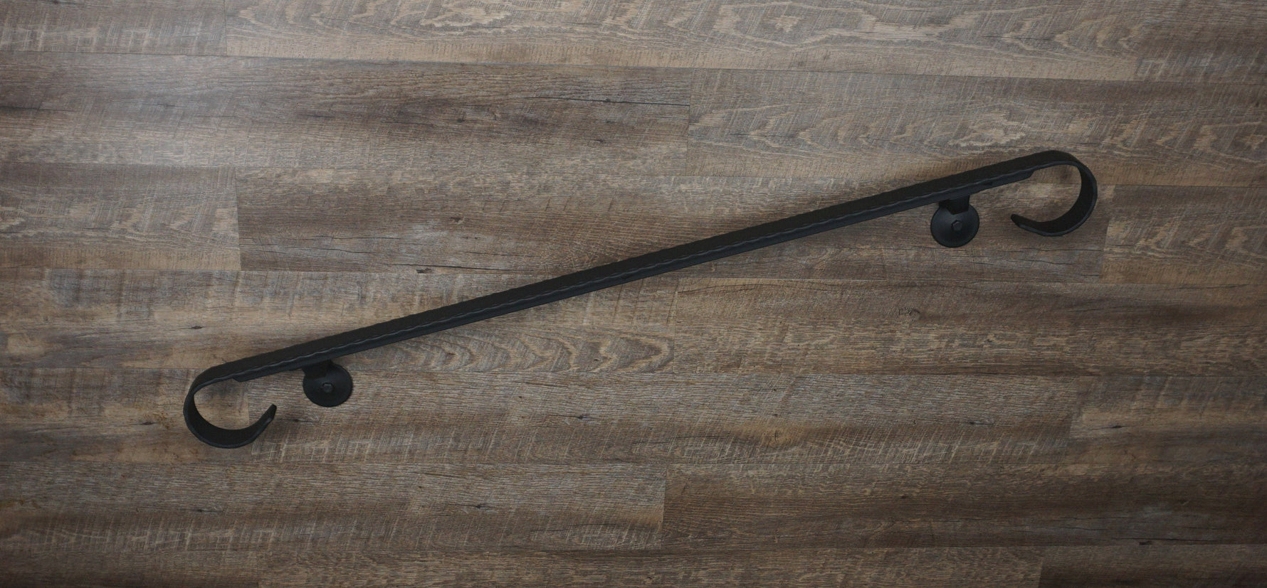 Hammered Edge Flat Bar Wrought Iron Handrail Handrails & Railing Systems Handrail