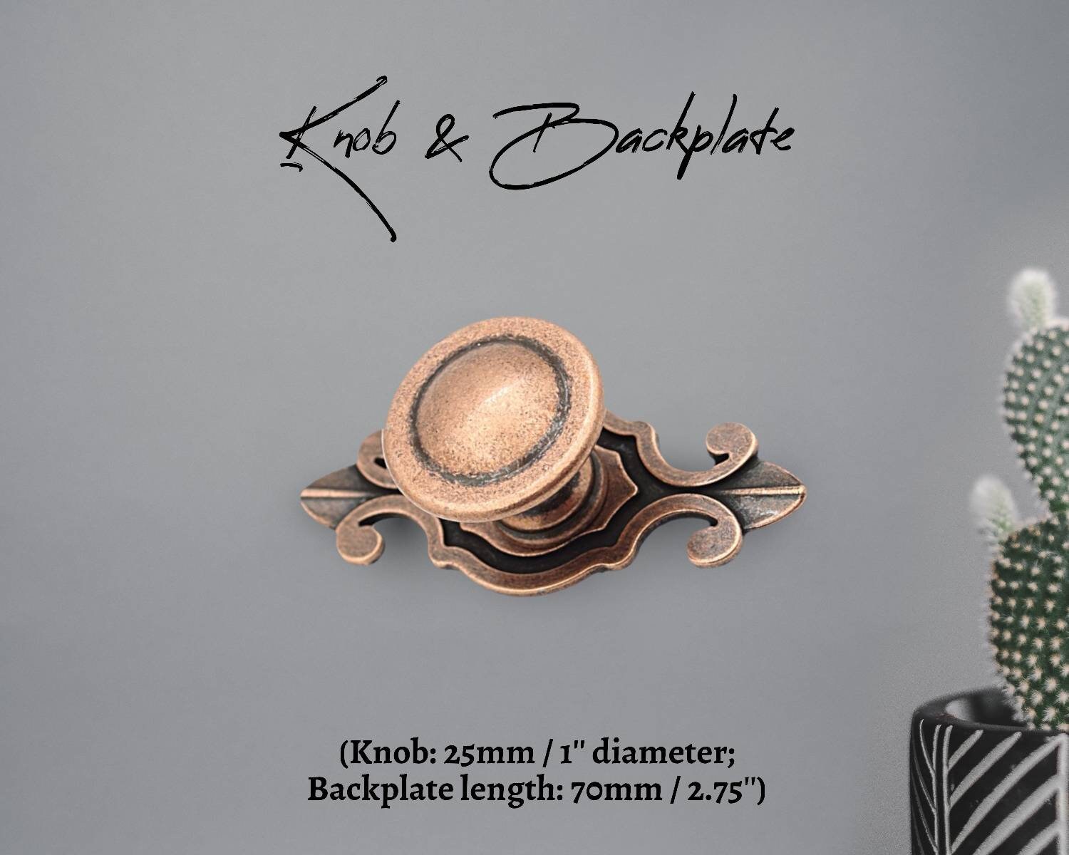 Antique Zamak Copper Drawer Pulls Door Hardware