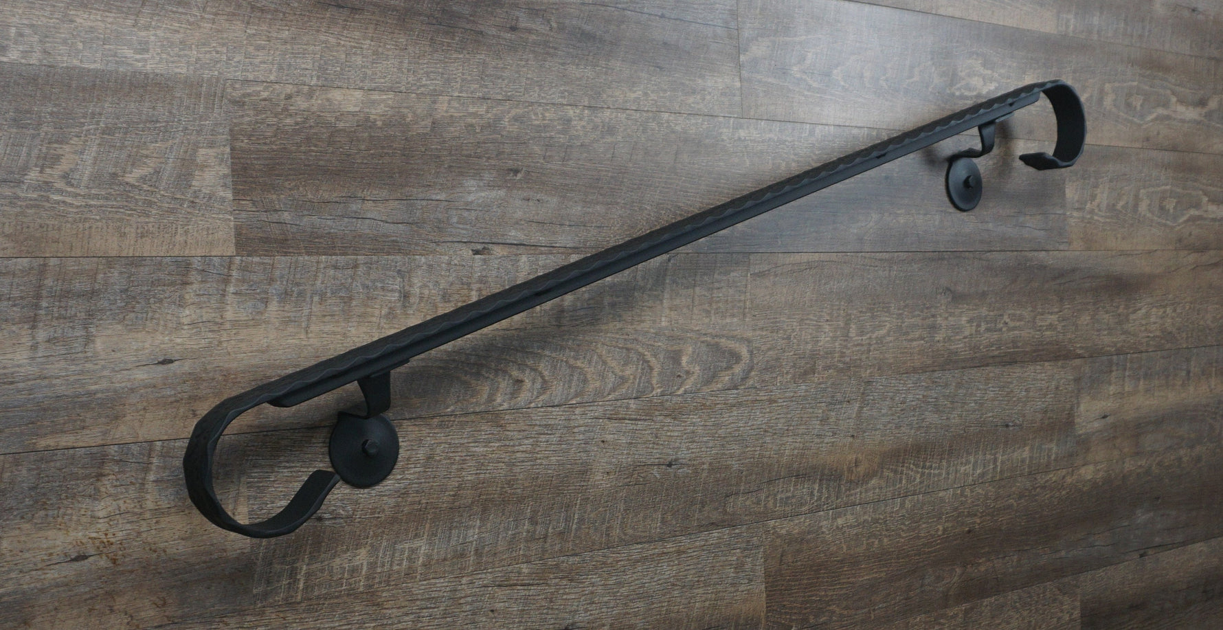 Engraved Hammered Edge Wrought Iron Handrail Handrails Handrail