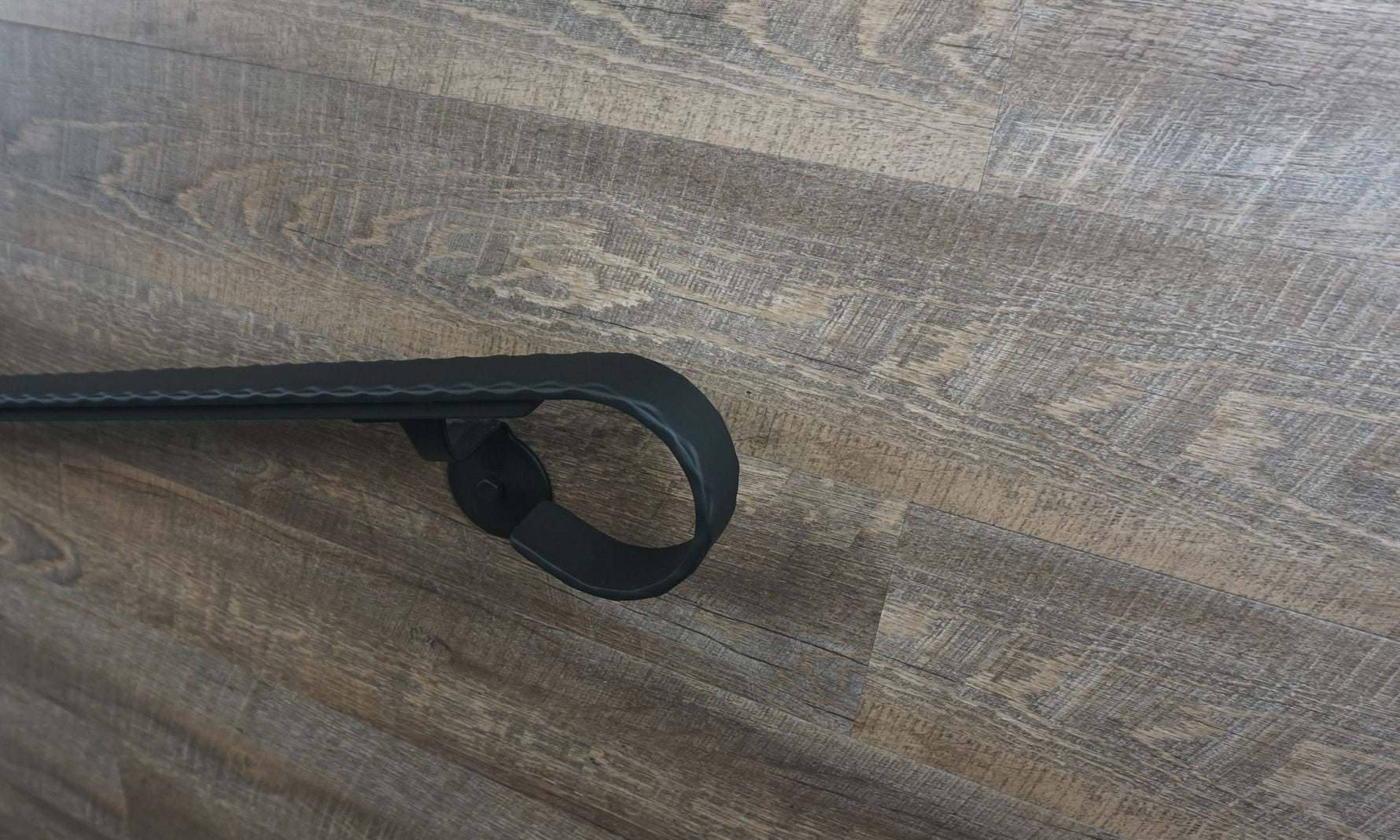 Hammered Edge Flat Bar Wrought Iron Handrail Handrails & Railing Systems Handrail