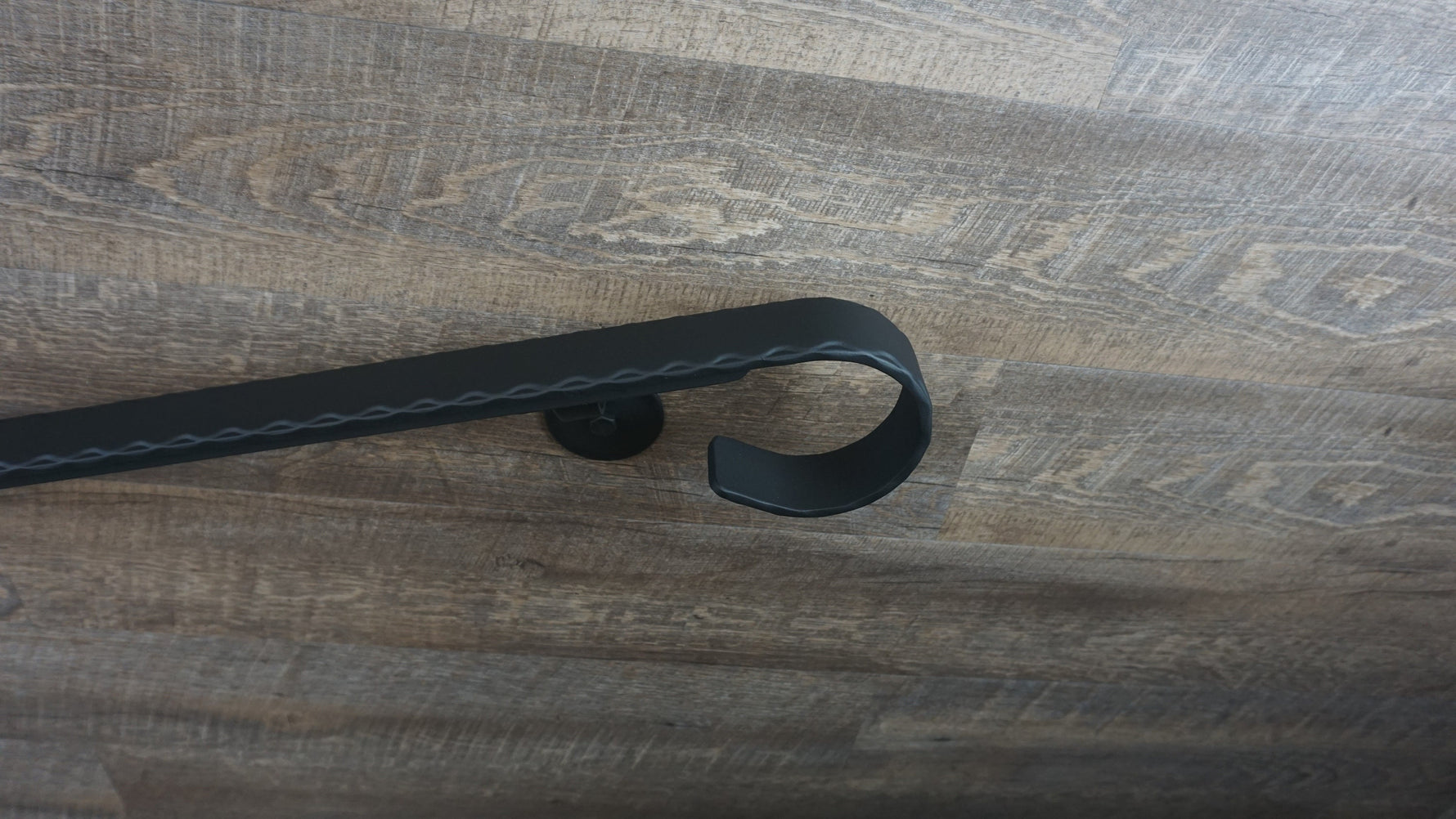 Hammered Edge Flat Bar Wrought Iron Handrail Handrails & Railing Systems Handrail