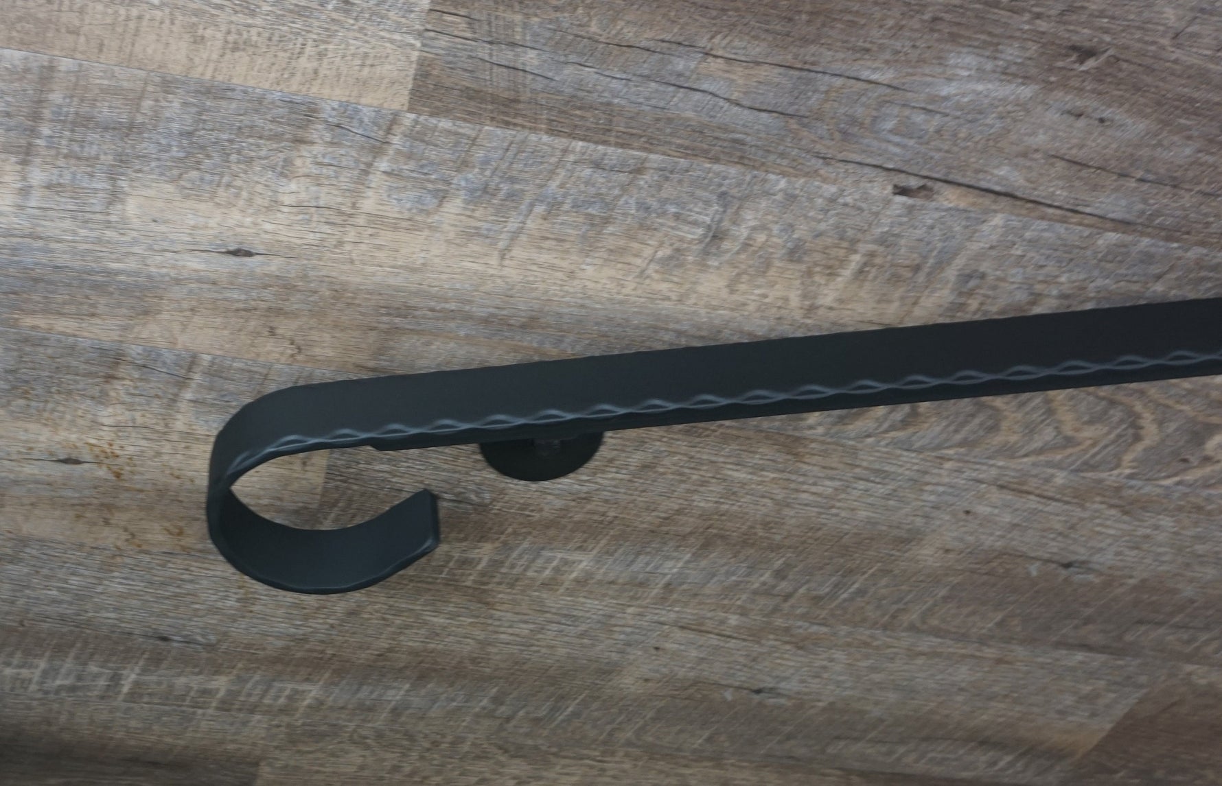 Hammered Edge Flat Bar Wrought Iron Handrail Handrails & Railing Systems Handrail