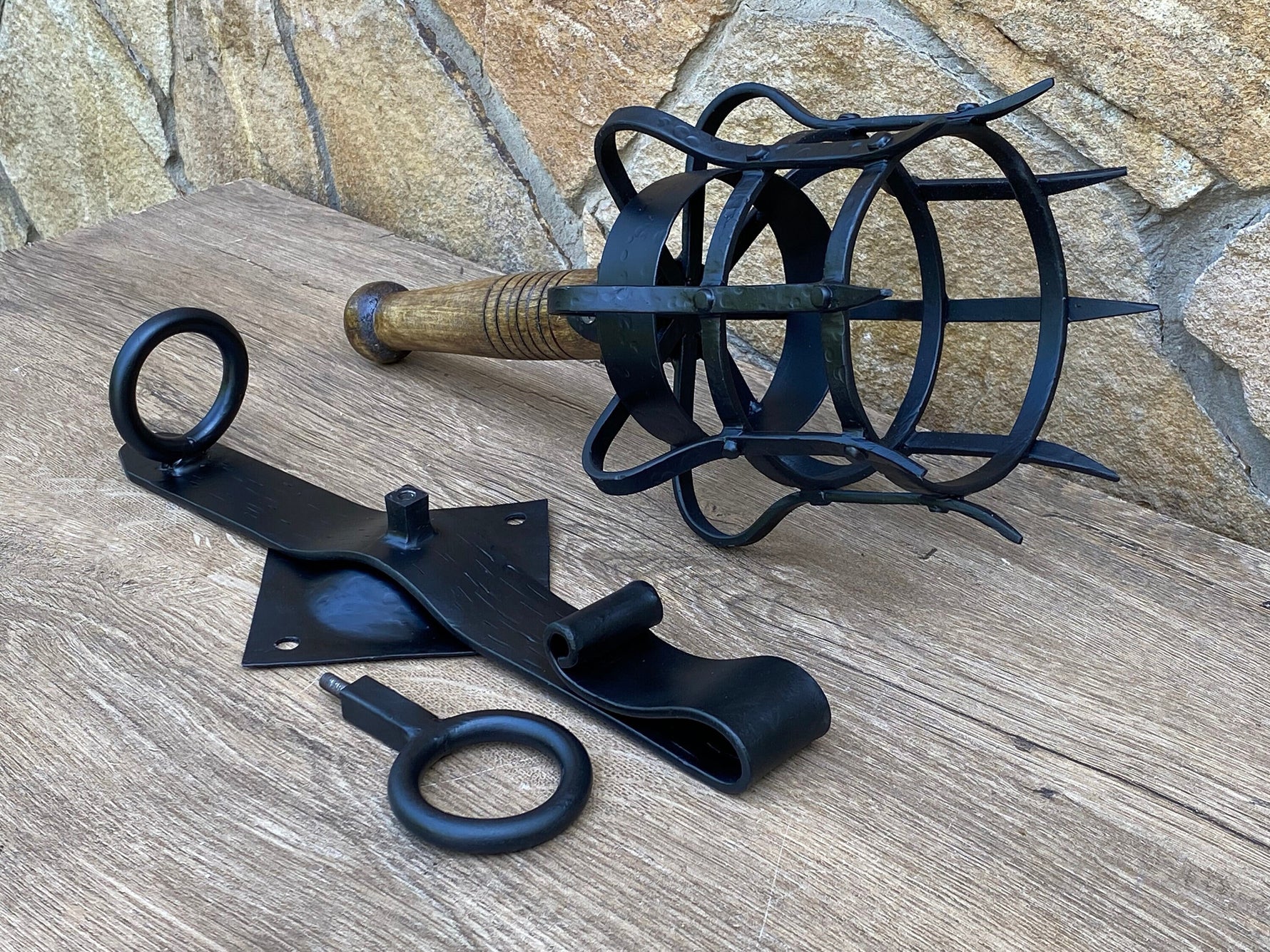 Medieval torch for Candle or Solar Light Tiki Torches & Oil Lamps Gift