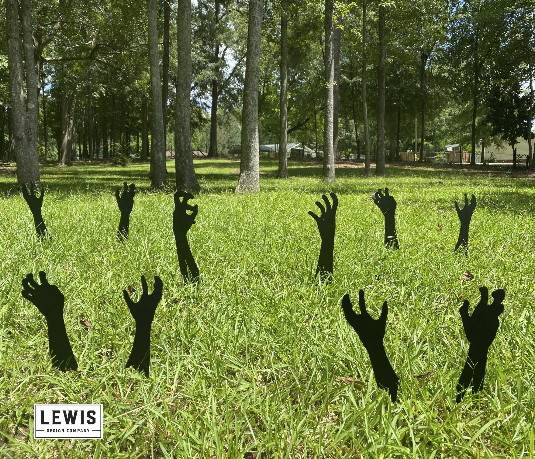 Zombie Hands Metal Yard Stakes Holiday Ornaments Halloween