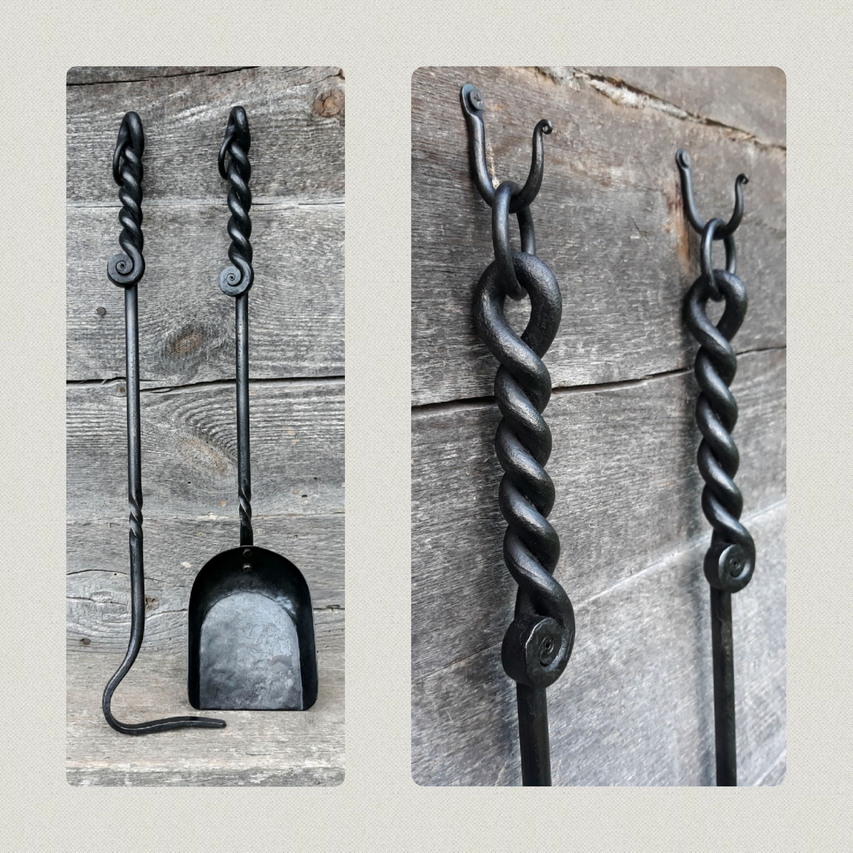 Set of Hand Forged Fire Place Tools 560mm Fireplace Tools Home Accessary