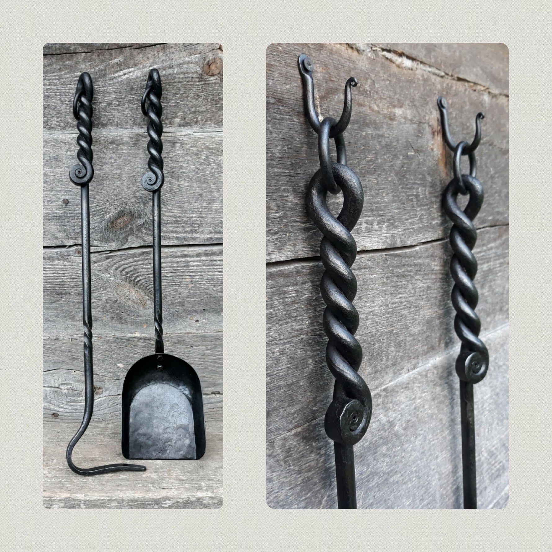 Set of Hand Forged Fire Place Tools 560mm Fireplace Tools Home Accessary