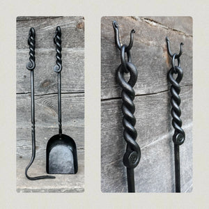 Set of Hand Forged Fire Place Tools 560mm - Old West Iron