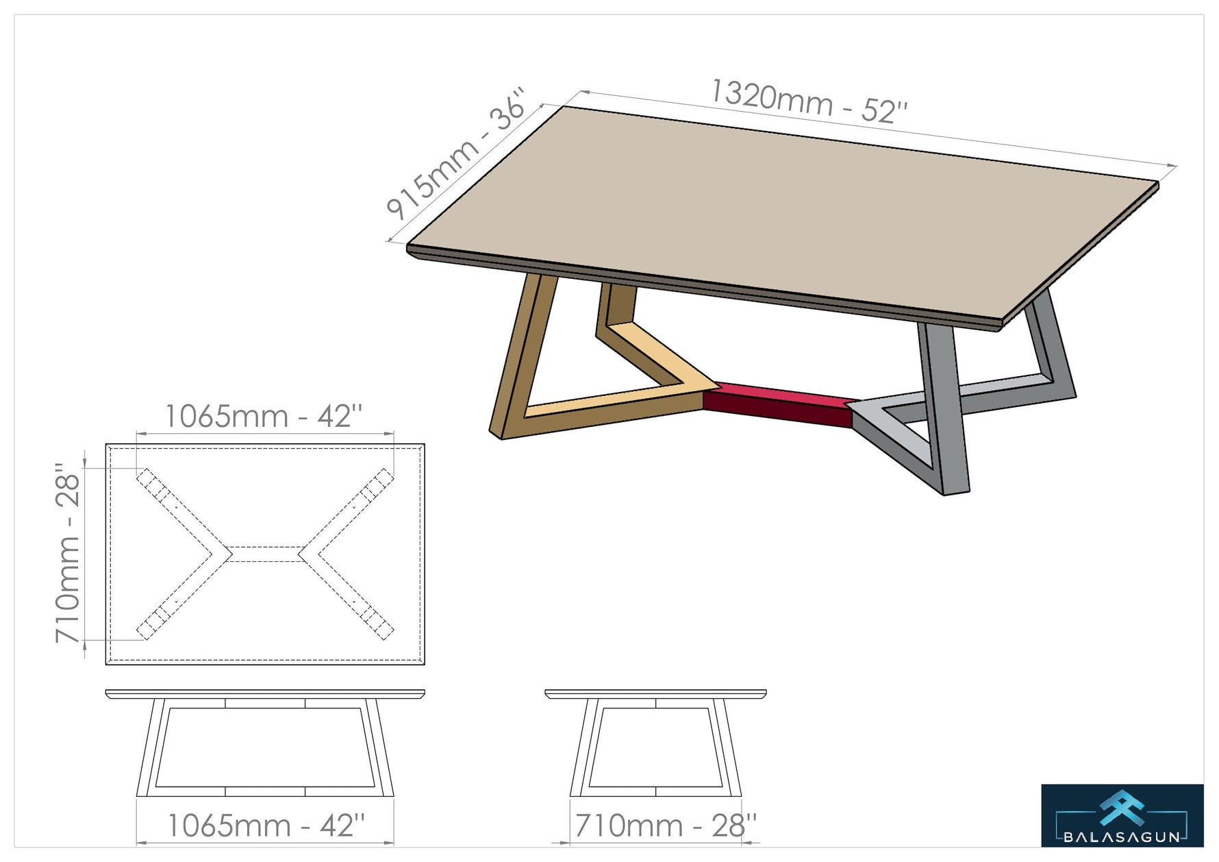 Trapezoid Iron Coffee Table Base Table Legs Table Legs