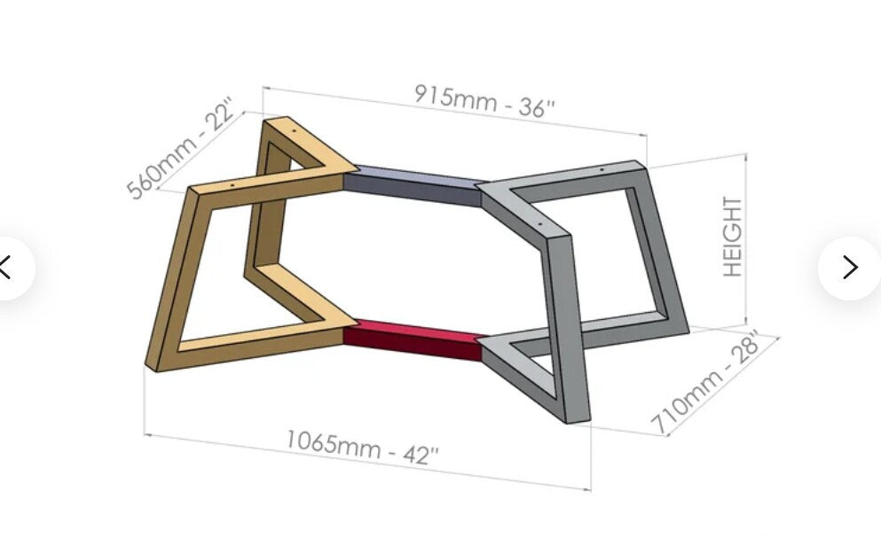 Trapezoid Iron Coffee Table Base Table Legs Table Legs