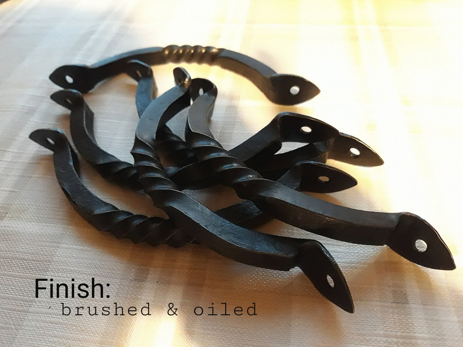 Hand Forged Twisted Iron Cabinet Handle Cabinet Knobs & Handles Door & Furniture