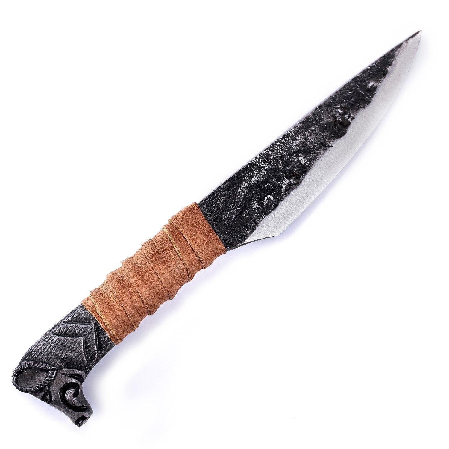 Hand Forged Boar's Head Viking Knife Hunting & Survival Knives knife