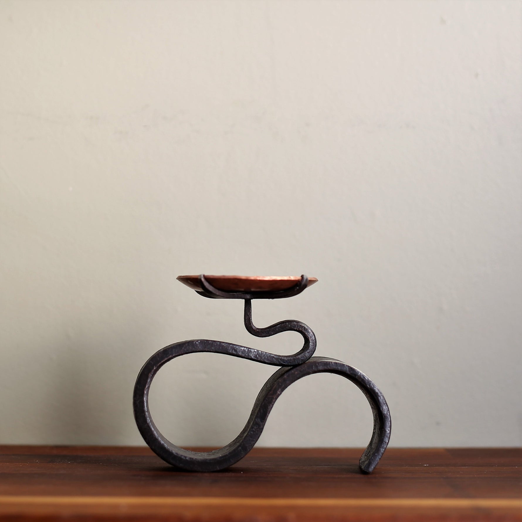 Candle Holder Iron and Copper - Hand Forged 6th 7th Anniversary Gift -Copper Sconce For Tea light - Holder for Votive Candle - Decorative